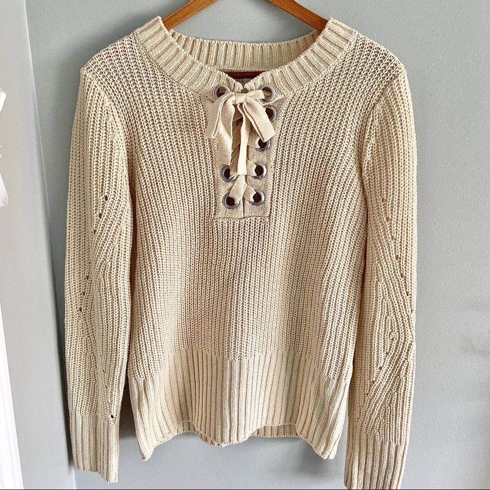 Hippie Rose Knit Sweater - Cream
